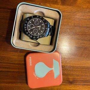 Fossil Sport Multifunction Watch BQ2201 Mens 46mm Black Stainless Steel